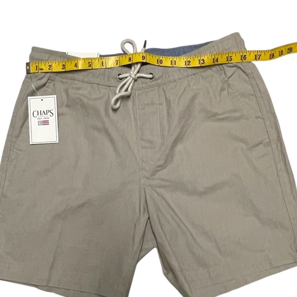 Men's Chaps 7" Khaki Pull On Shorts Adjustable Elastic Waist Size Medium NWT - Picture 10 of 10